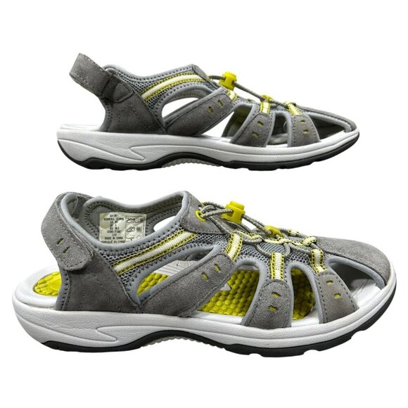 Lands' End Gray Closed Toe Comfort Adjustable Sport Hiking Sandals Size 8D - Picture 3 of 12